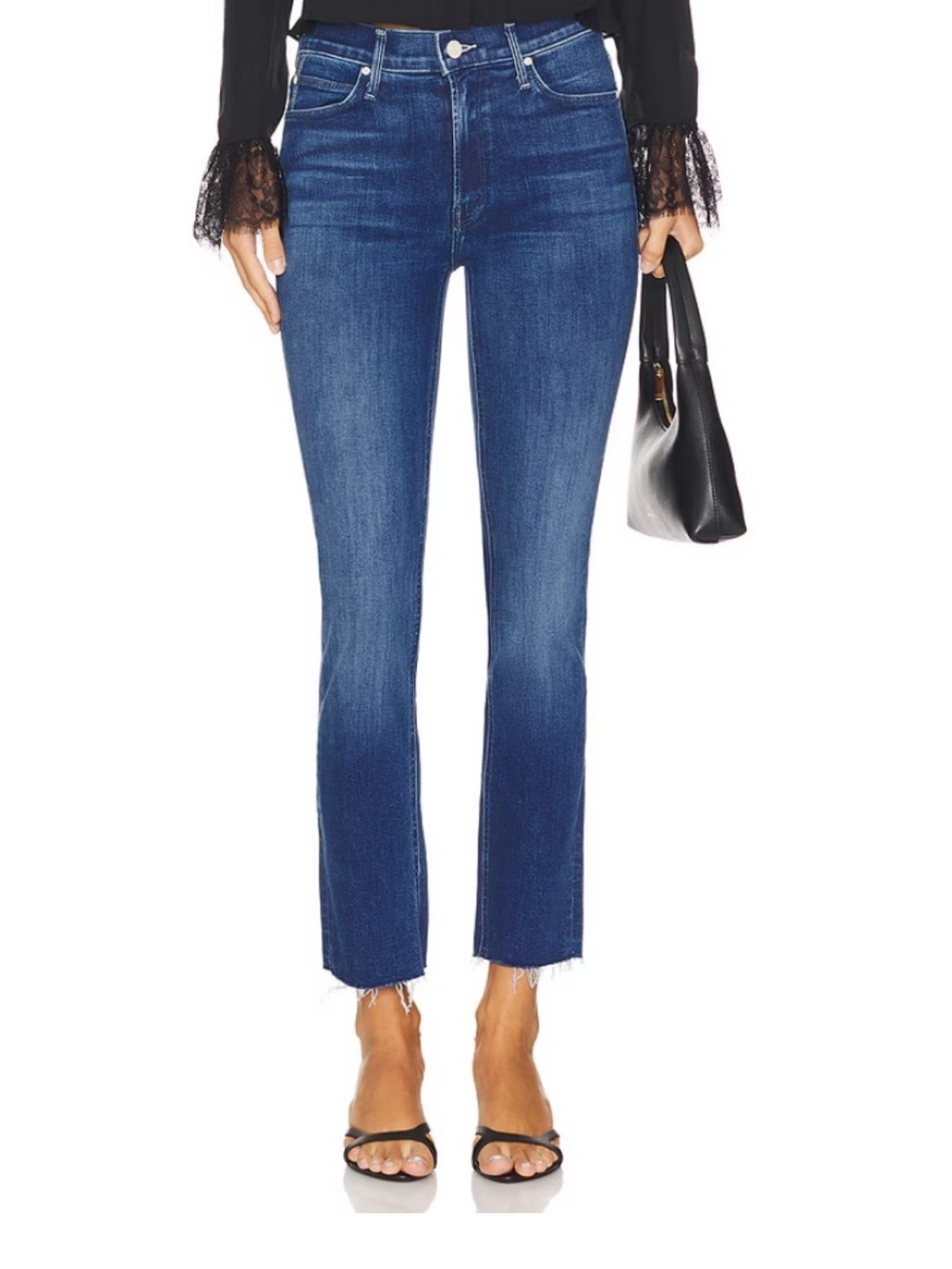 Mother jeans straight leg blue mid rise dazzler ankle pardon my French size 27